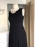 Vestido longo preto de malha saia rodada - comprar online