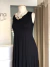Vestido longo preto de malha saia rodada - comprar online