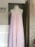 Vestido de festa longo rosa voil - CAOS - loja online