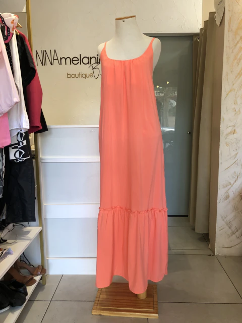 Vestido longo coral "CAROLINA"