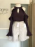 Blusa invernal cor uva mangas flare - LA BELLEZZA