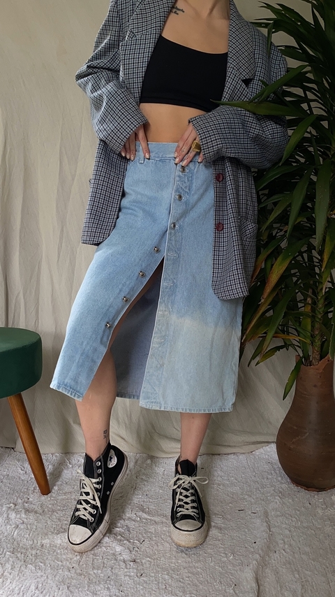 saia jeans midi vintage