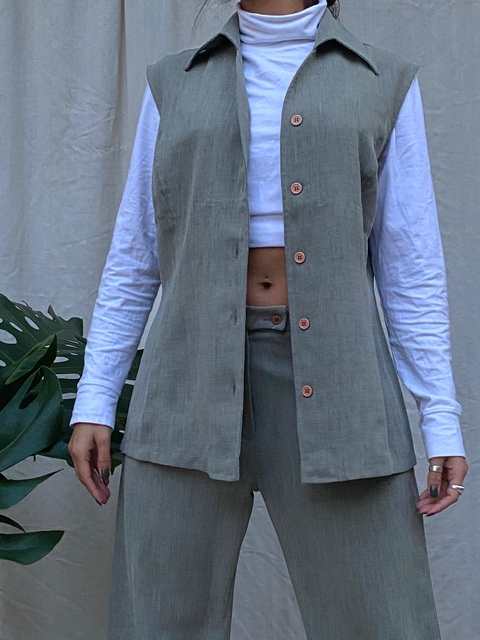 conjunto alfaiataria verde