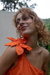 Blusa flor laranja