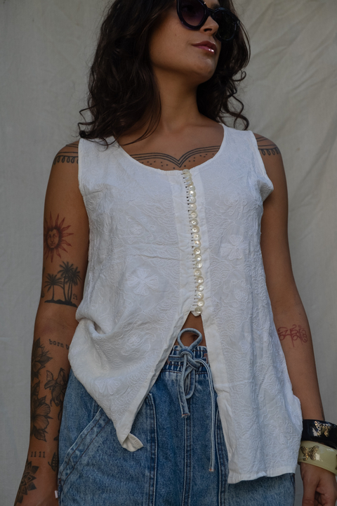 Blusa branca boho