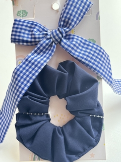 Scrunchie con moño - Azul (ER9666) - comprar online