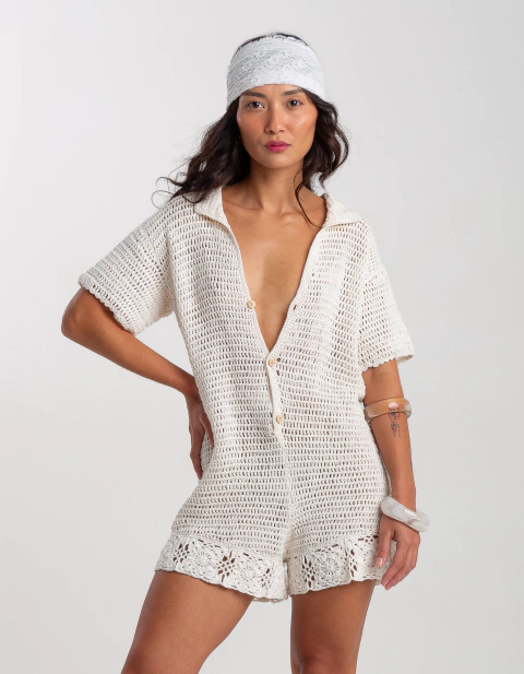 Macacão Crochê Mandala Off White - buy online