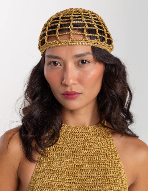 Headpiece Seda Dourado Crochê - buy online
