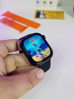 IWO JC01 SÉRIE 9 49mm 4G CHIP WIFI NFC Tela CURVA Amoled HD Android Play Store 16/32/64Gb Memória Câmera GPS Integrado + 04 BRINDES na internet