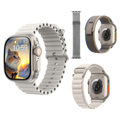 JC02 PRO ULTRA 2 49mm 4G CHIP WIFI Tela CURVA Amoled HD Android Play Store Câmera Giratória 180° 16/32/64Gb Memória GPS Integrado + 04 BRINDES