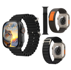 JC02 PRO ULTRA 2 49mm 4G CHIP WIFI Tela CURVA Amoled HD Android Play Store Câmera Giratória 180° 16/32/64Gb Memória GPS Integrado + 04 BRINDES - comprar online