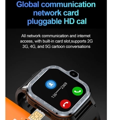 Smartwatch PGD 51mm 4G CHIP WIFI NFC Câmera Dupla Frontal e Lateral Tela HD Android Play Store 16/64Gb Memória GPS INTEGRADO + 02 BRINDES