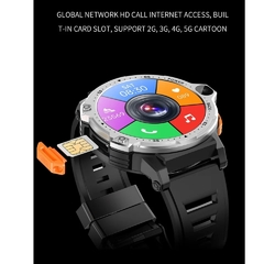 Imagem do Smartwatch PG999 51mm 4G CHIP WIFI NFC Câmera Dupla Frontal e Lateral Tela HD Android Play Store 16/64Gb Memória GPS INTEGRADO + 02 BRINDES