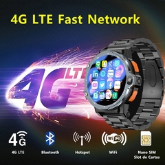 Smartwatch PG999 51mm 4G CHIP WIFI NFC Câmera Dupla Frontal e Lateral Tela HD Android Play Store 16/64Gb Memória GPS INTEGRADO + 02 BRINDES - AndersonCell Oficial