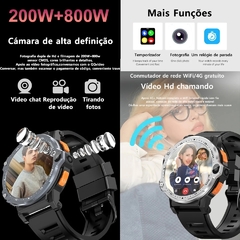 Smartwatch PG999 51mm 4G CHIP WIFI NFC Câmera Dupla Frontal e Lateral Tela HD Android Play Store 16/64Gb Memória GPS INTEGRADO + 02 BRINDES