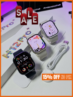 HELLO 3 PRO PLUS (H12 PRO+) 1:1 SÉRIE 9 45MM TELA AMOLED HD NFC 4GB MEMÓRIA WATCH OS 10 + 05 BRINDES