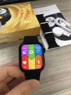 IWO HW68 MINI 41mm NFC Série 8 Tela Infinita, TRAVA de Pulseira + BRINDES