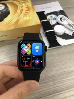 IWO HW68 MINI 41mm NFC Série 8 Tela Infinita, TRAVA de Pulseira + BRINDES