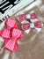 KIt 4 laços - Xadrez (Pink e Vermelho)