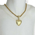 Colar Banhado Dourado - Corrente veneziana coração riscado - comprar online