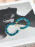 Kit 02 brincos turquesa - argola com riscos + ponteira grande na internet