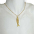 Colar Banhado Dourado - Pingente peixe com textura trabalhada - comprar online
