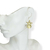 Brinco Banhado Dourado - Estrela com textura + circulo riscado - Rosana Bijoux 