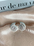 Kit 02 brincos prata - Concha caracol + Círculo riscado pino de strass separado - comprar online