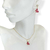 Conjunto Colar + Brinco Folheado a Ouro - Pino strass + borboleta resinada Vermelho - Rosana Bijoux 