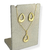 Conjunto Colar + Brinco Folheado a Ouro - Gota lisa vazada