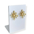 Brinco Banhado Dourado - Flor meio liso + Pétalas de gotas curvadas