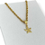 Colar Banhado Dourado - Corrente trançada + Estrela pequena texturizada