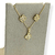 Conjunto Colar + Brinco Folheado a Ouro - Mini trevo cravejado