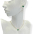 Conjunto Colar + Brinco Folheado a Ouro - Coração de vidro pequeno (Jade) - Rosana Bijoux 
