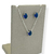 Conjunto Colar + Brinco Folheado a Prata - Gota de vidro pequeno (Safira)