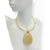 Gargantilha Bijuteria - Pedra oval grande (Creme) - Rosana Bijoux 