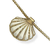 Colar Folheado a Ouro - Corrente veneziana + Concha grande (Branco) - comprar online