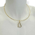 Choker Gargantilha Folheado a Ouro - Coração de lado cravejado - comprar online
