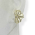 Brinco Banhado Dourado - Metade flor riscada com meio liso - comprar online
