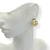 Brinco Banhado Dourado - Pino liso + circulo riscado - Rosana Bijoux 