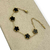 Pulseira Aço Inox Dourado - 5 Flores (Preto)