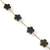Pulseira Aço Inox Dourado - 5 Flores (Preto) na internet