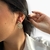 Brinco folheado a Ouro - Concha média + strass - loja online