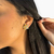 Imagem do Brinco Folheado a Ouro - Flor com perola e strass no meio