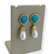 Brinco Bijuteria Dourado - Pino circulo azul + perola com tulipa