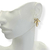 Brinco Folheado a Ouro - Ramo de folha com oval de zircônia - Rosana Bijoux 