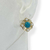 Brinco Folheado a Ouro - Circulo azul com 4 perolas - comprar online