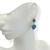 Brinco Bijuteria Níquel Free - Pino oval + coração Pontudo azul - Rosana Bijoux 