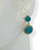 Brinco Bijuteria Dourado - Pino círculo + círculo texturizado azul - comprar online