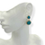 Brinco Bijuteria Dourado - Pino círculo + círculo texturizado azul - Rosana Bijoux 